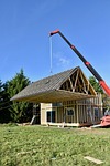 building, lodge, crane